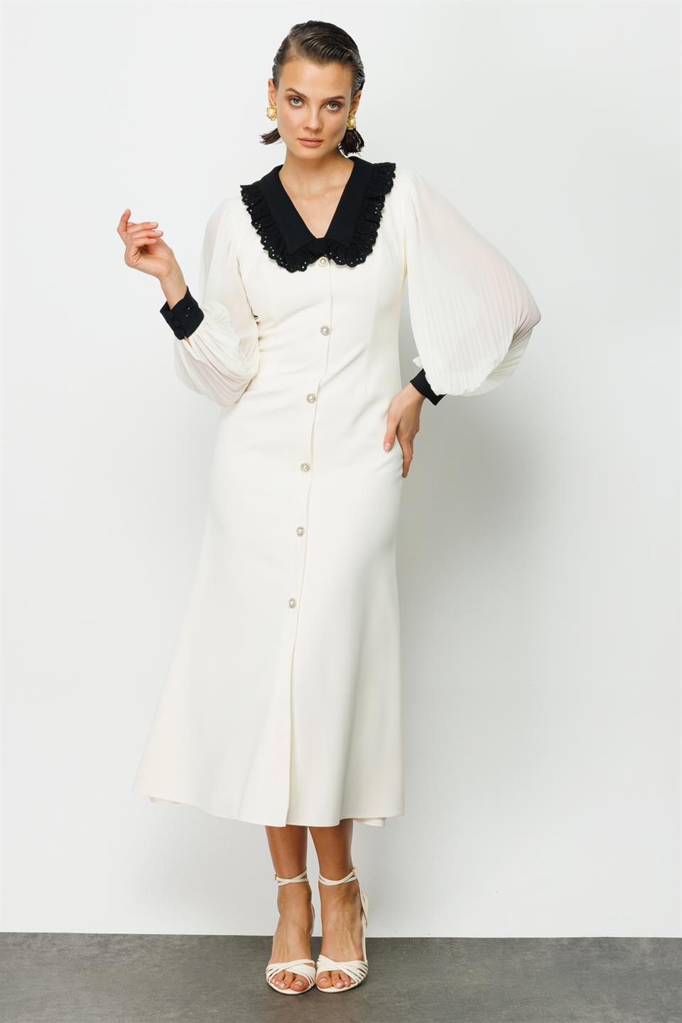 Baby Collar Dress ECRU