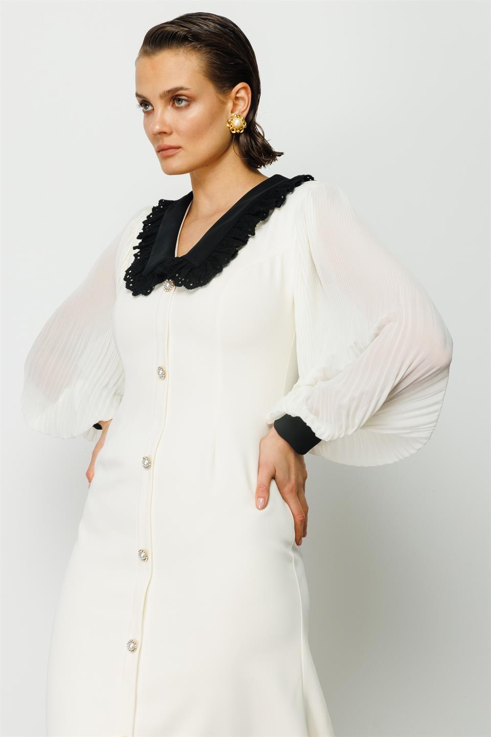 Baby Collar Dress ECRU