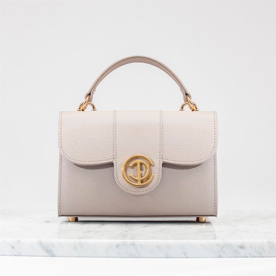 Bej Hakiki Deri Kadın Çantası