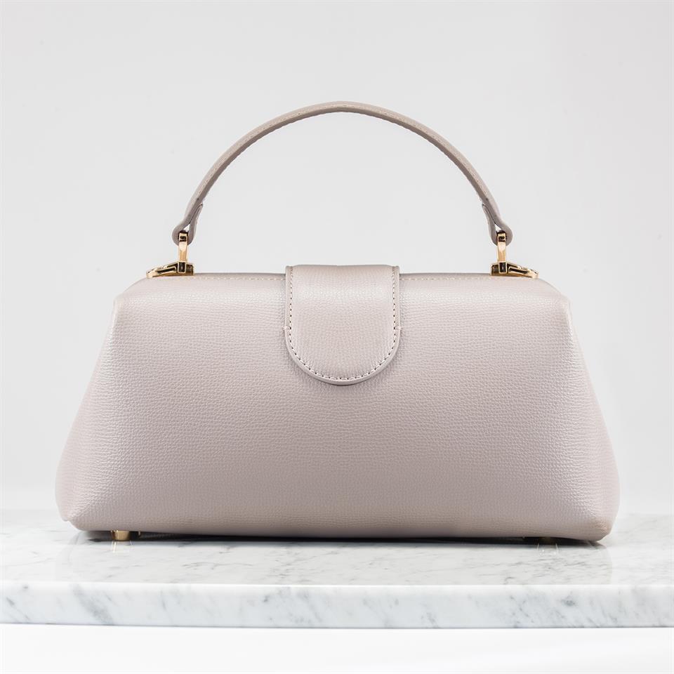 Bej Hakiki Deri Kadın Çantası