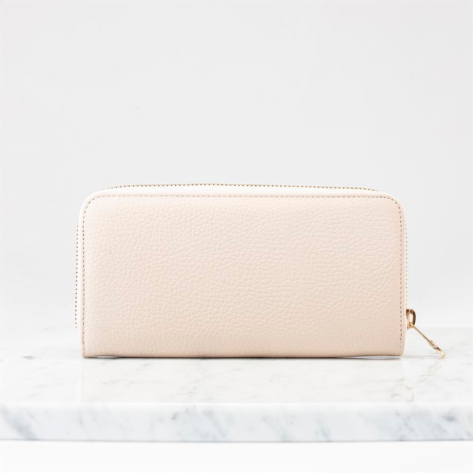 Beige Genuine Leather Womens Wallet