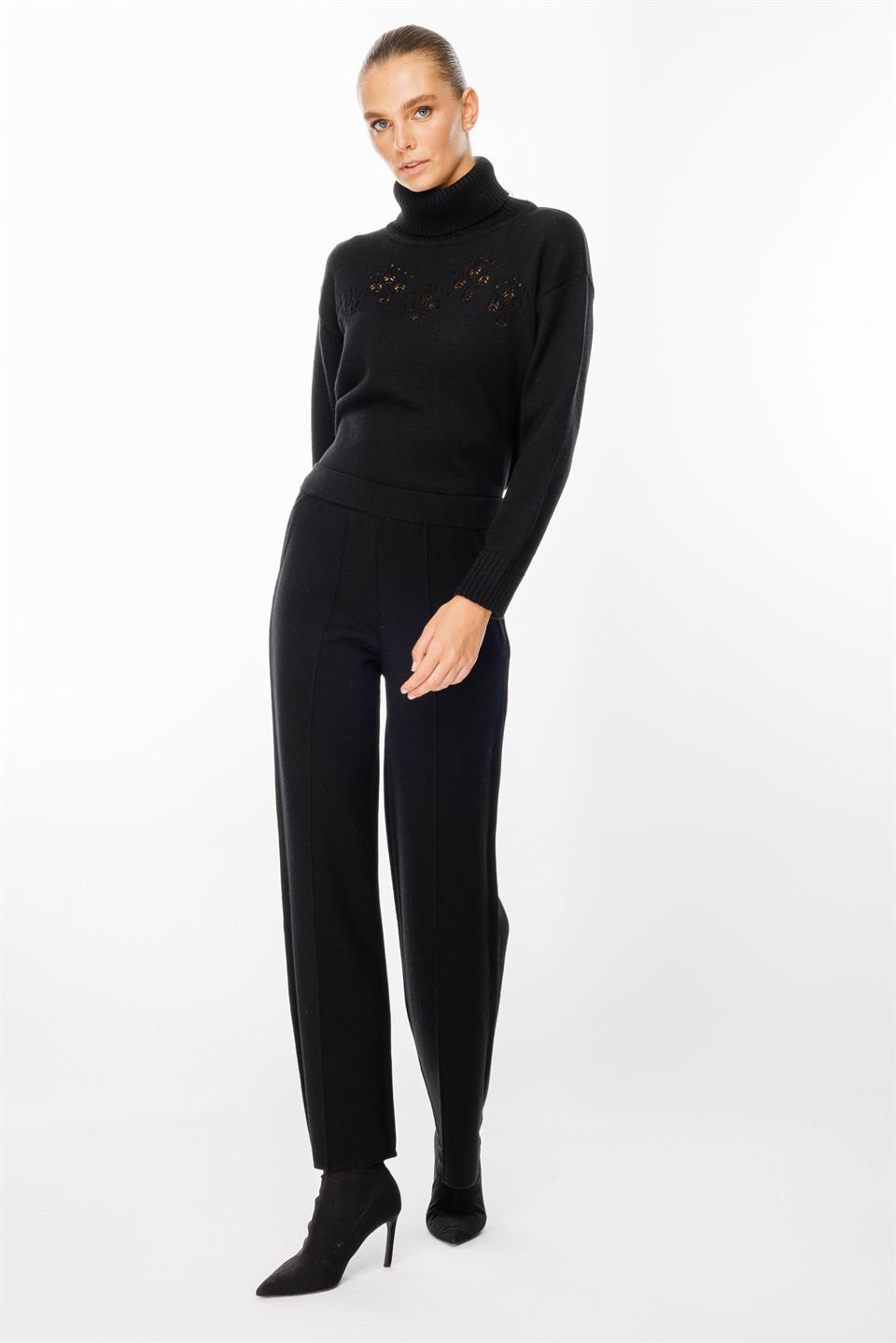Elastic Waist Knitwear Trousers 