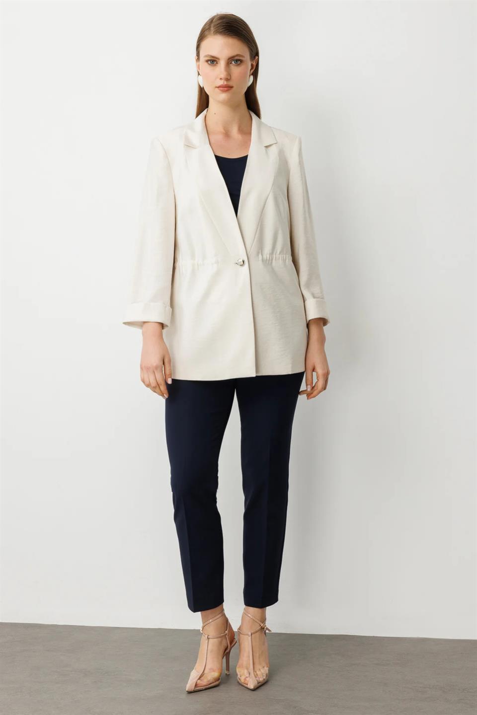 Double Sleeve Jacket with Elastic Waistband and Rope