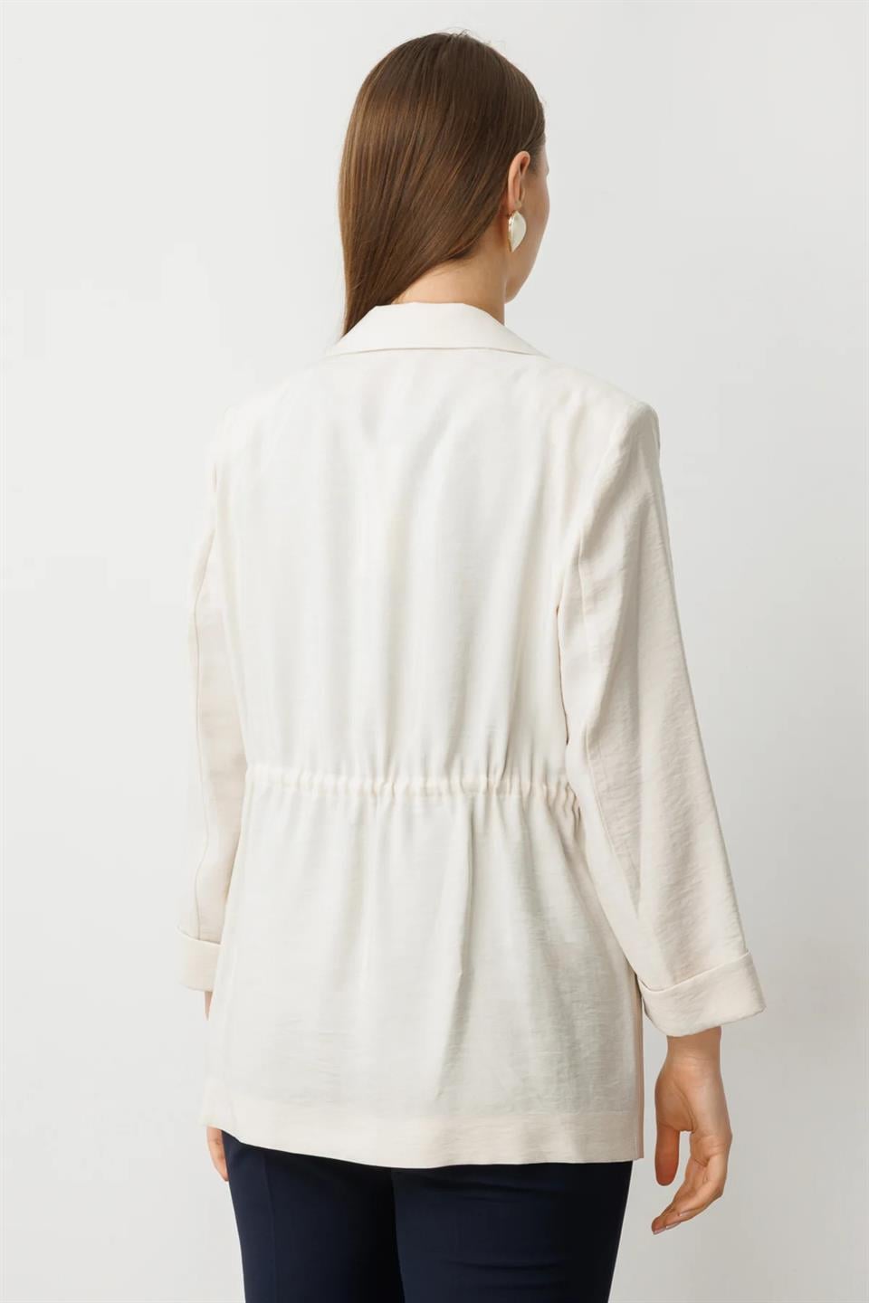 Double Sleeve Jacket with Elastic Waistband and Rope