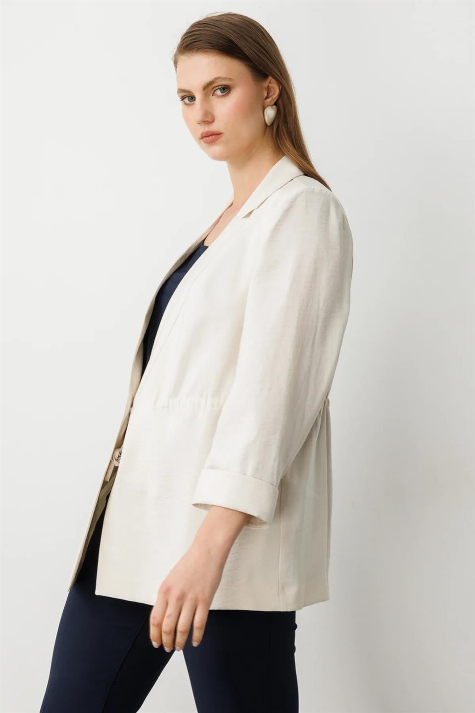 Double Sleeve Jacket with Elastic Waistband and Rope