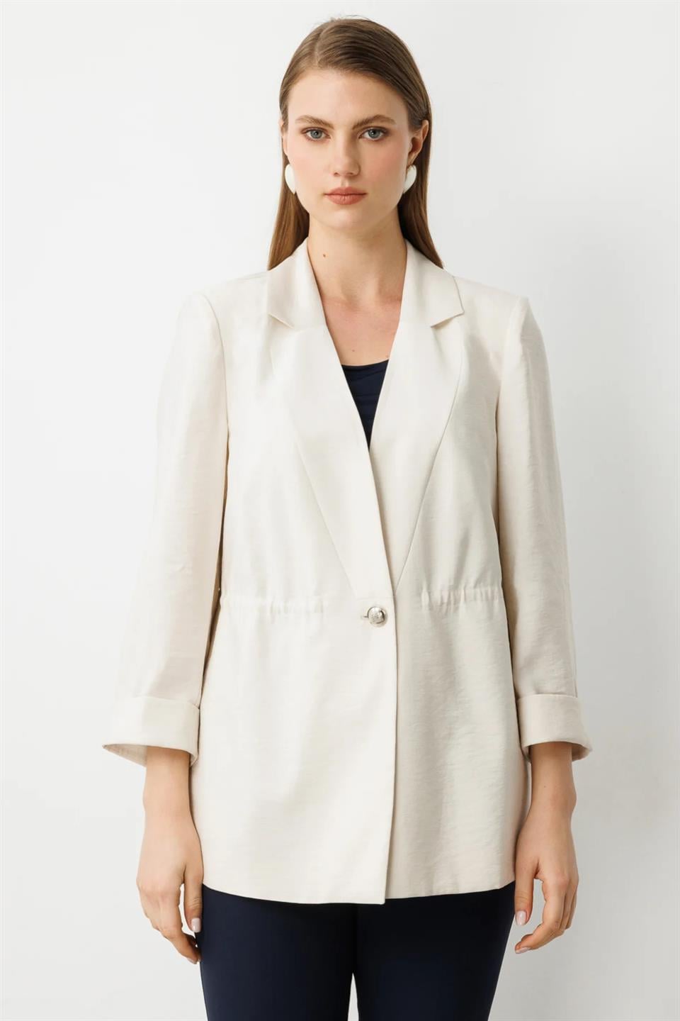 Double Sleeve Jacket with Elastic Waistband and Rope