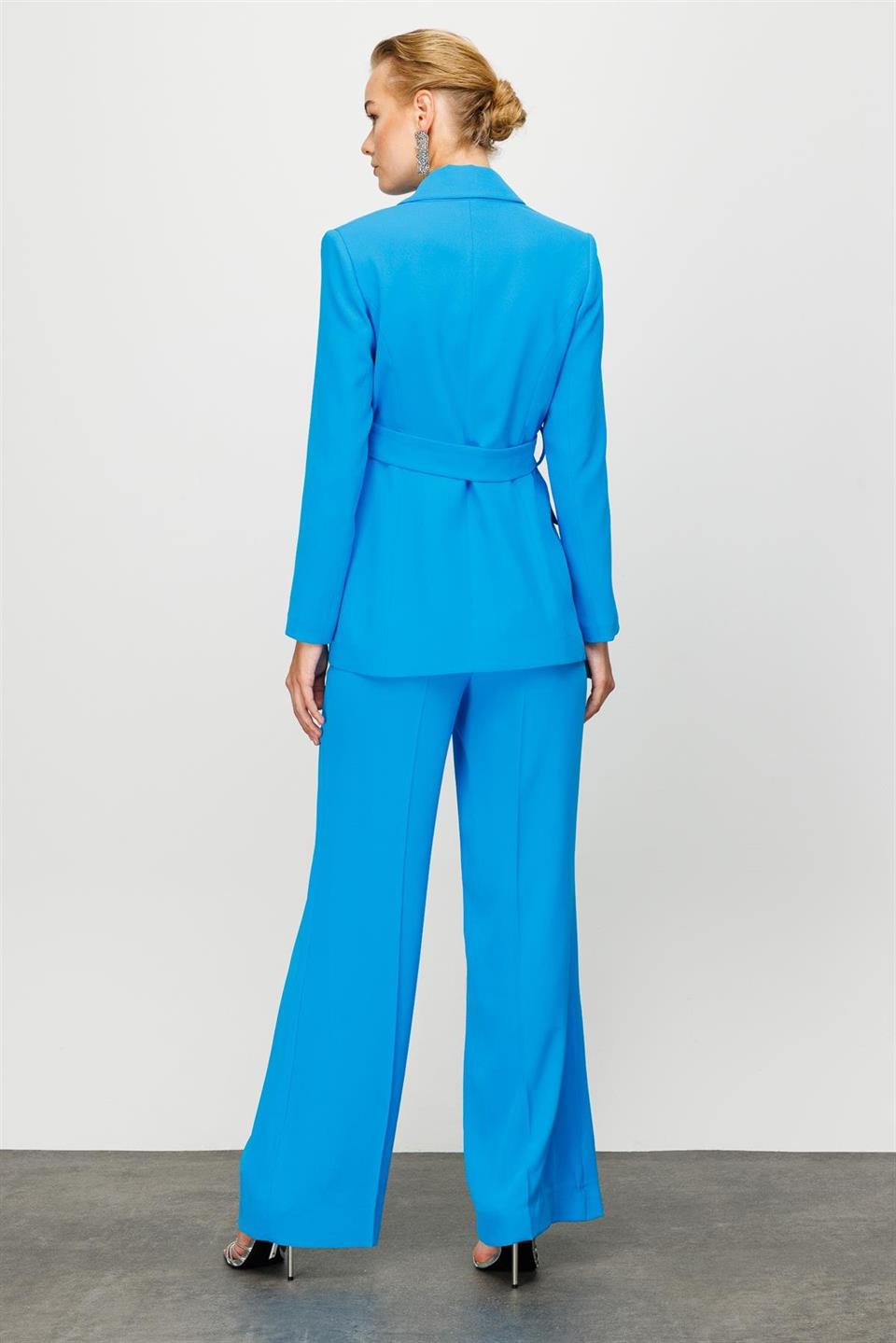 Beli Kemerli Ceket MAVİ