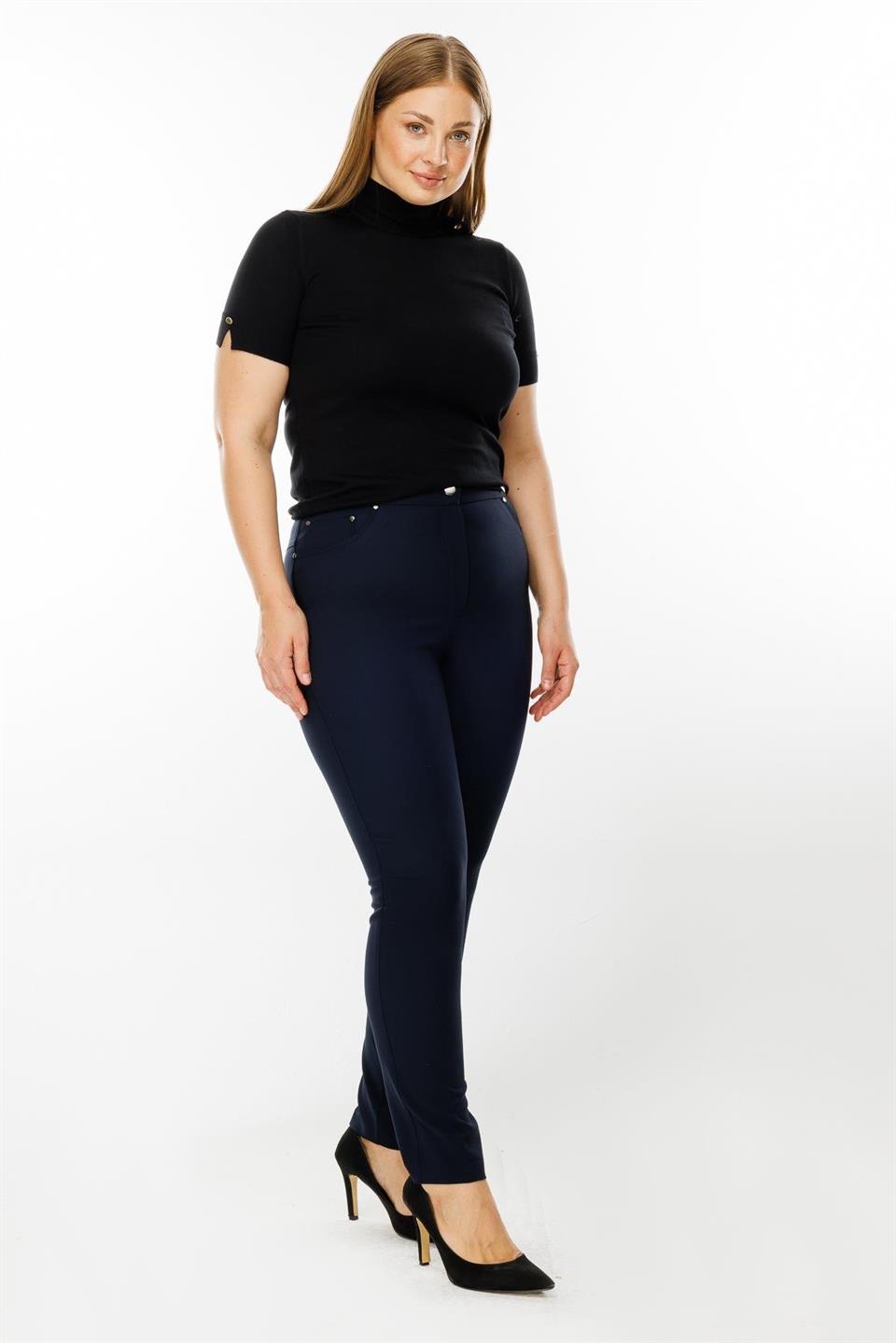 Beli Lastikli Beş Cep Pantolon LACİVERT