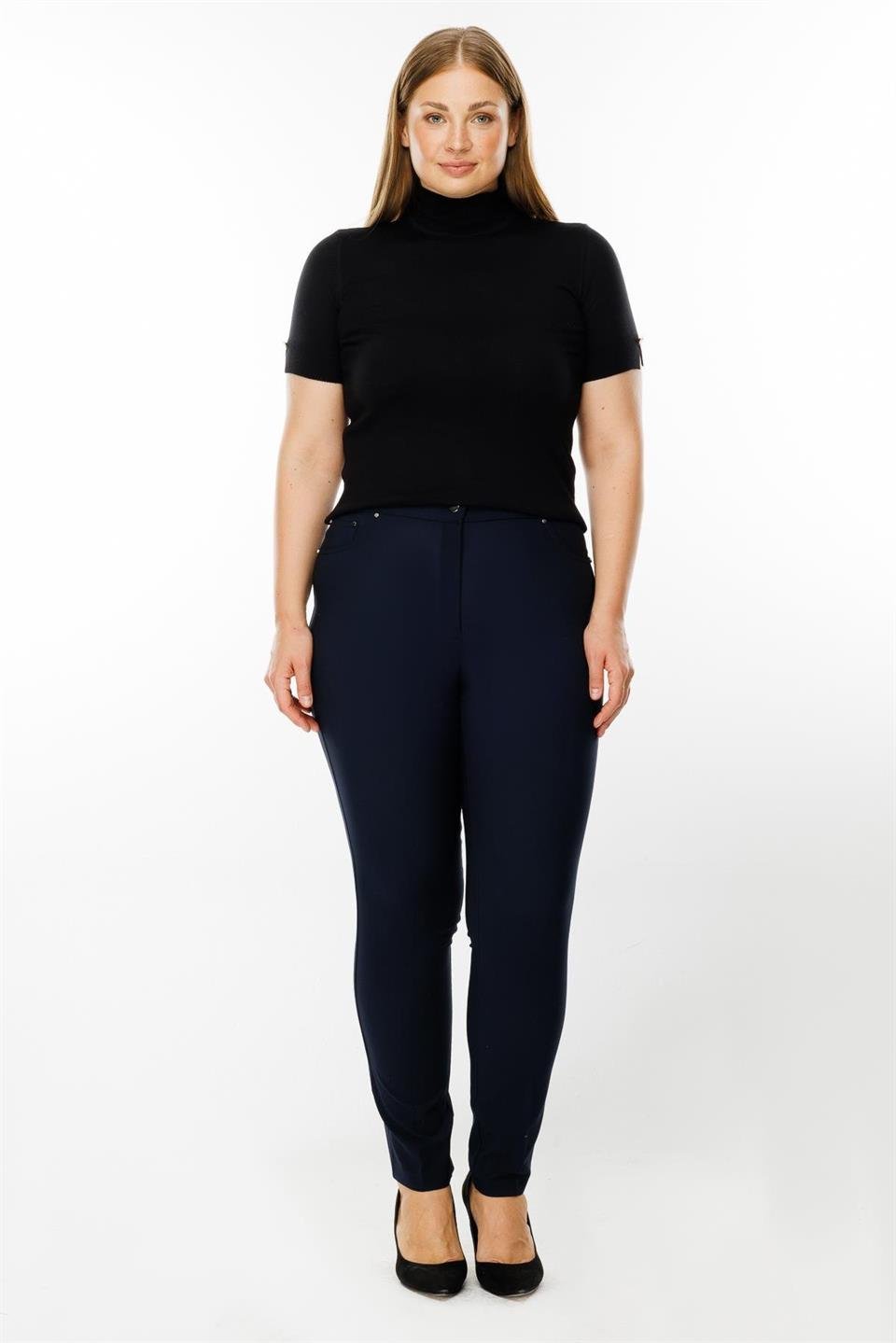 Beli Lastikli Beş Cep Pantolon LACİVERT