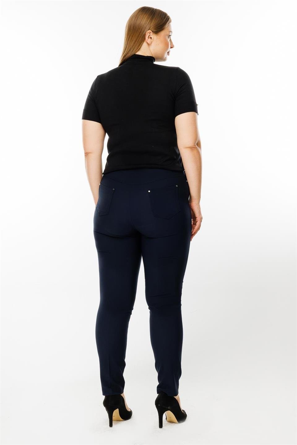 Beli Lastikli Beş Cep Pantolon LACİVERT