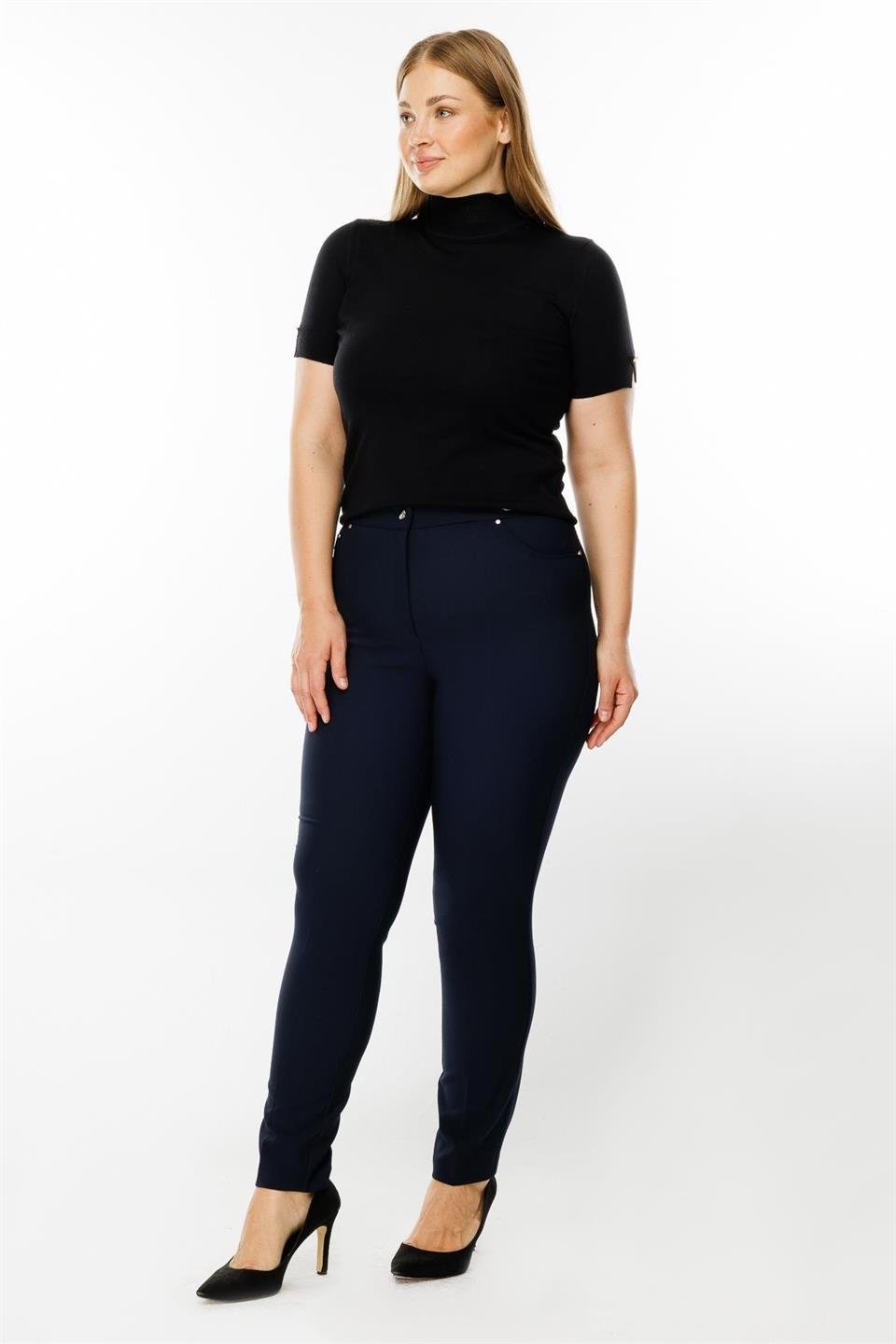 Beli Lastikli Beş Cep Pantolon LACİVERT