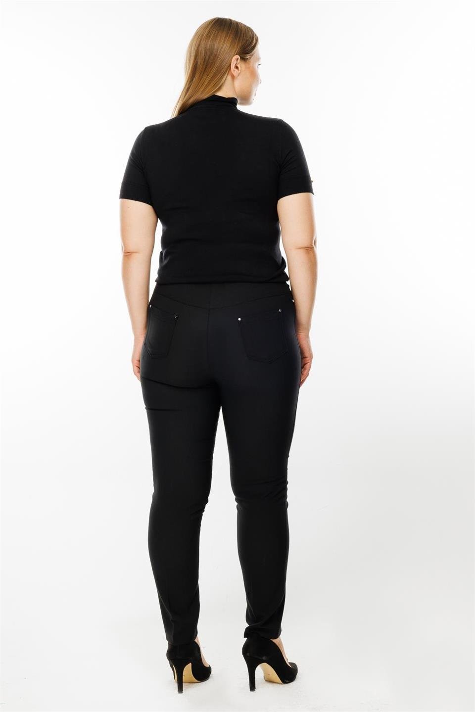 Beli Lastikli Beş Cep Pantolon SİYAH