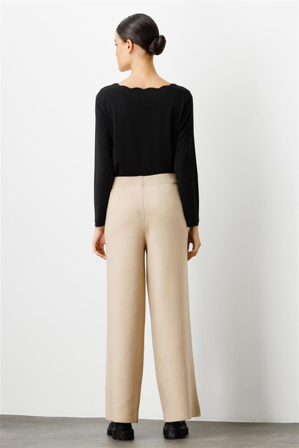 Loose Knitwear Trousers BEIGE
