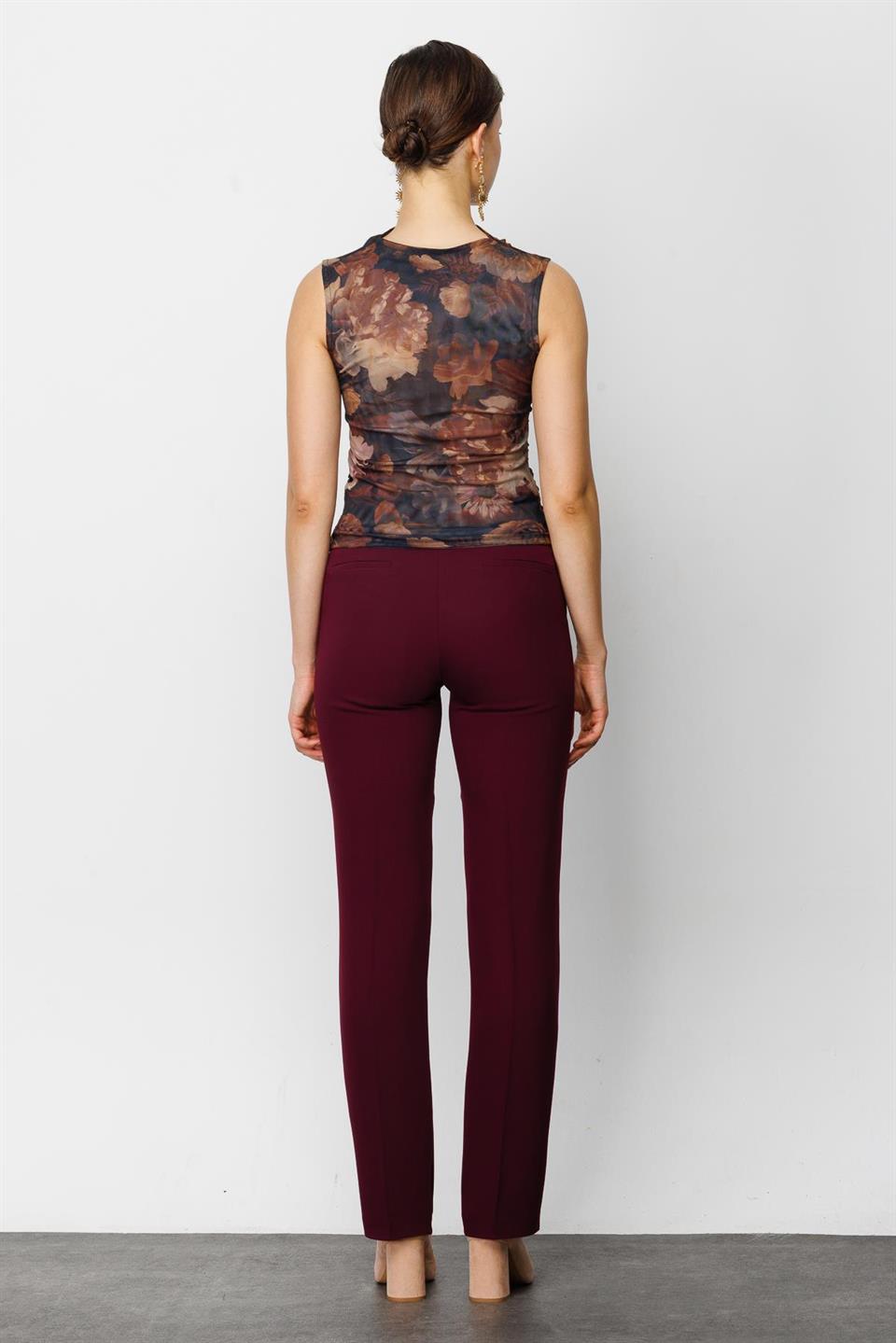 Boru Paça Düz Pantolon MÜRDÜM