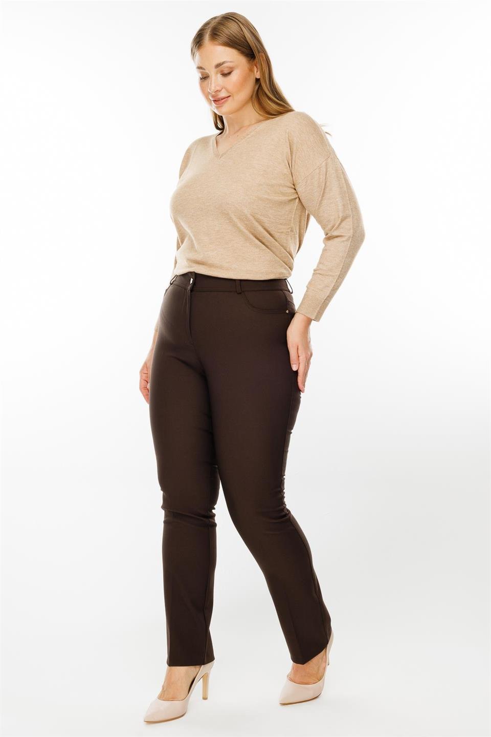 Boru Paça Pantolon KAHVE
