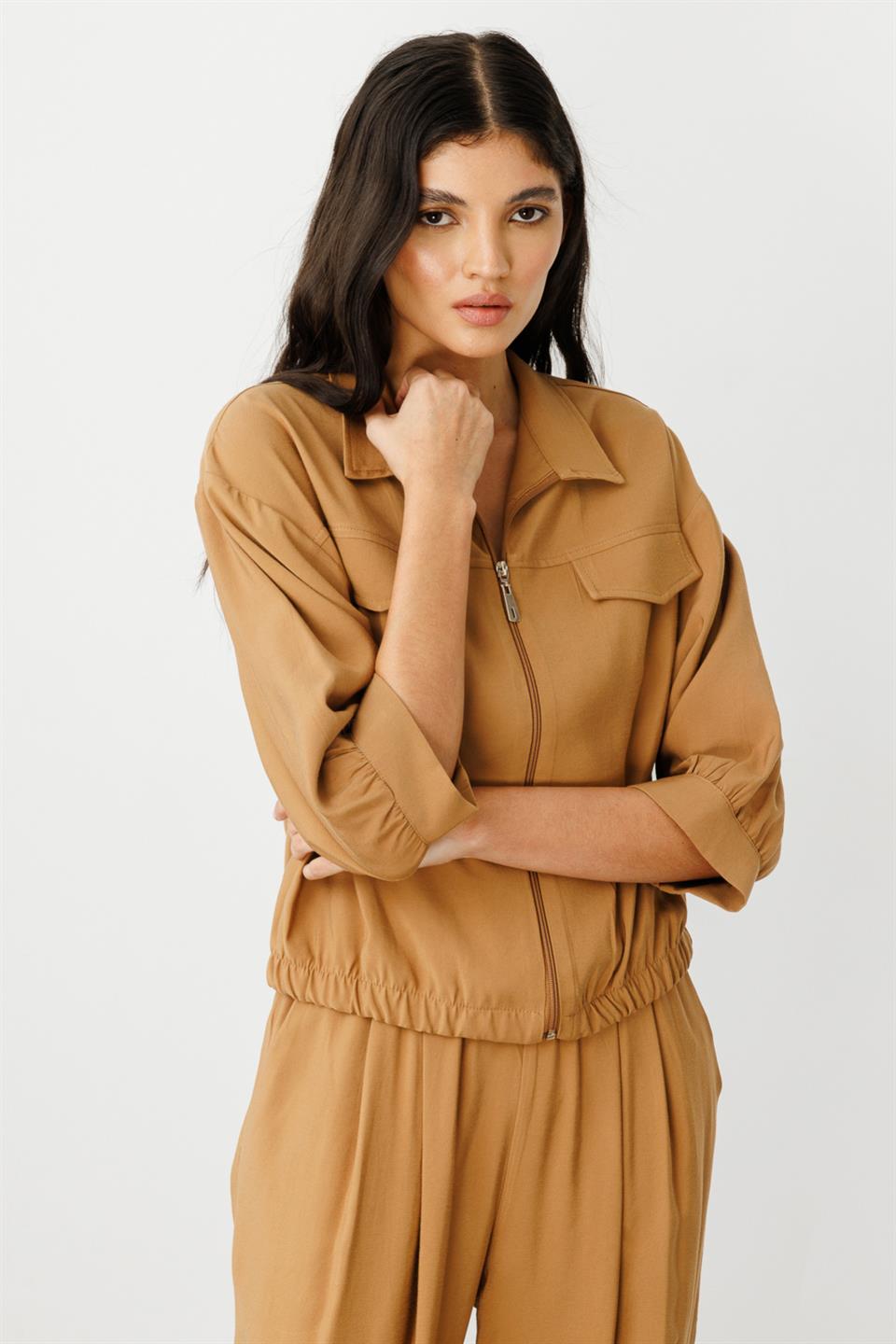 Cep Detaylı Etek Ucu Lastikli Spor Ceket MOCCA