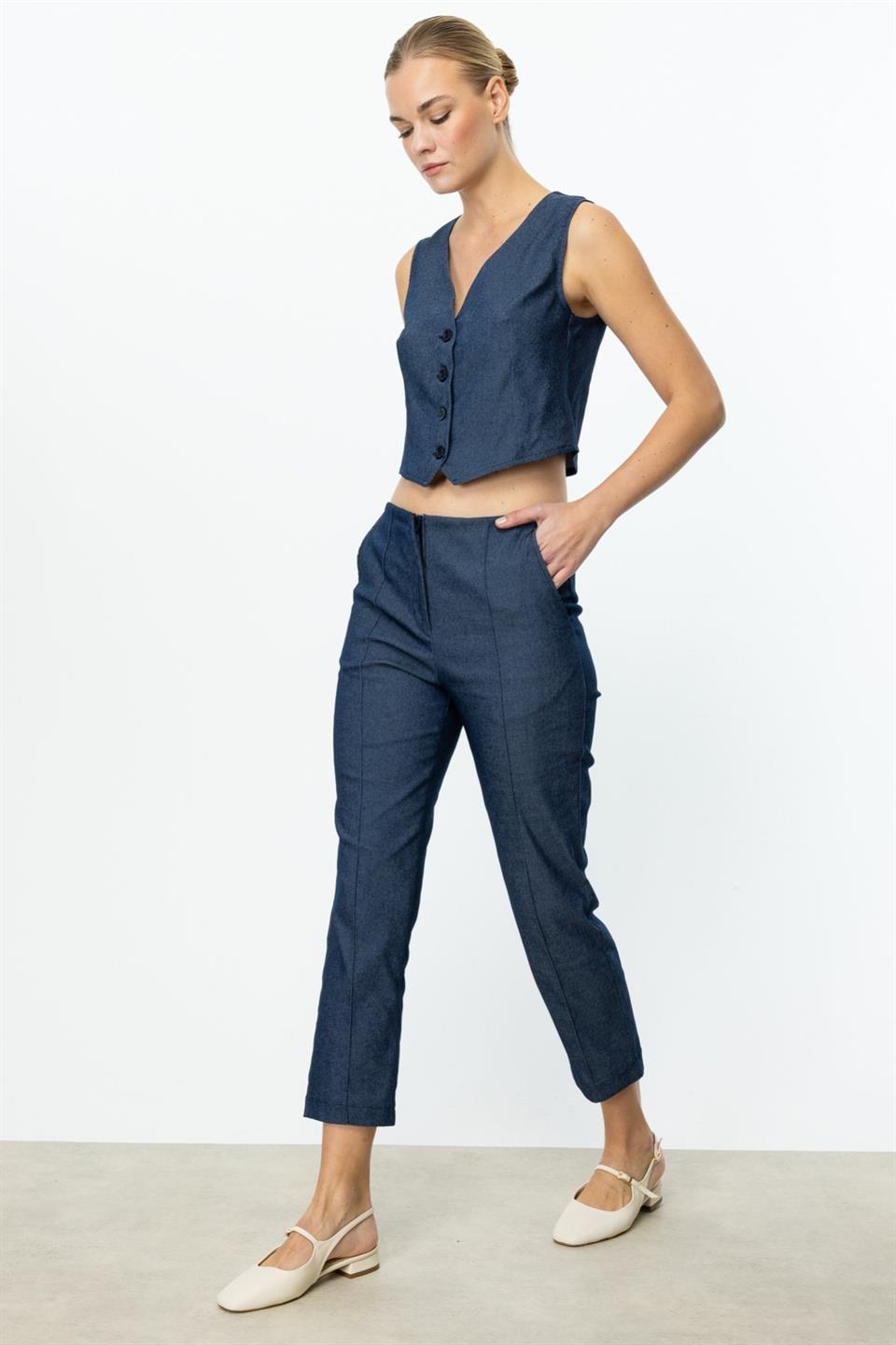 Çimalı Dar Pantolon LACİVERT