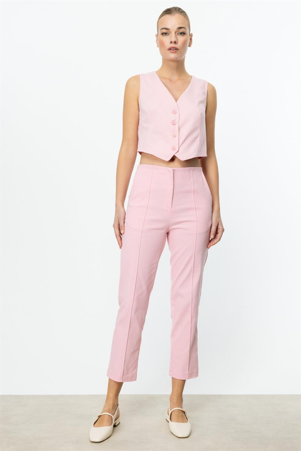 Çimalı Dar Pantolon PEMBE