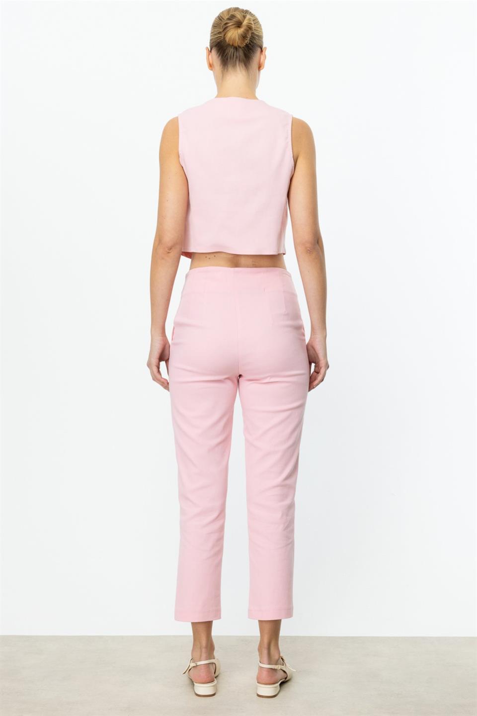 Çimalı Dar Pantolon PEMBE