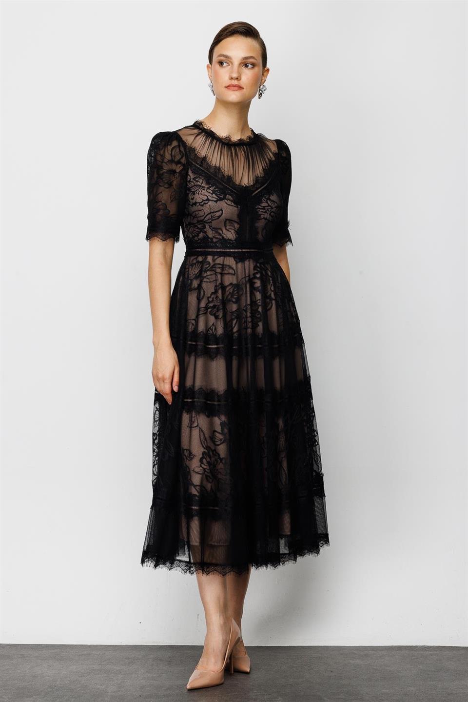 Dantel Elbise SİYAH
