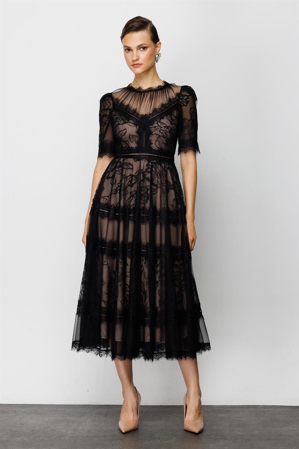 Dantel Elbise SİYAH
