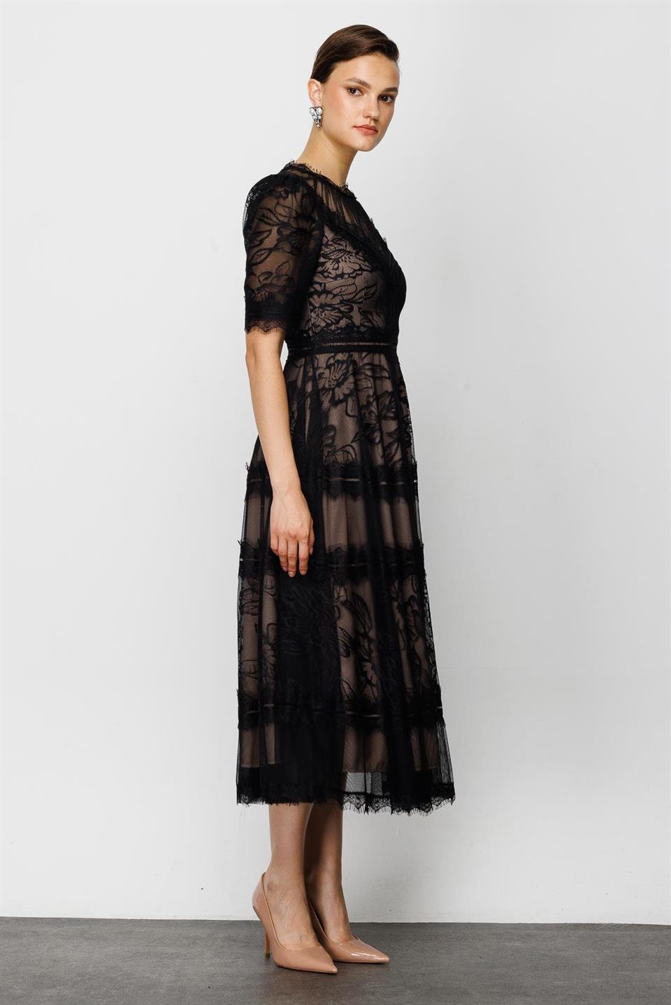 Dantel Elbise SİYAH