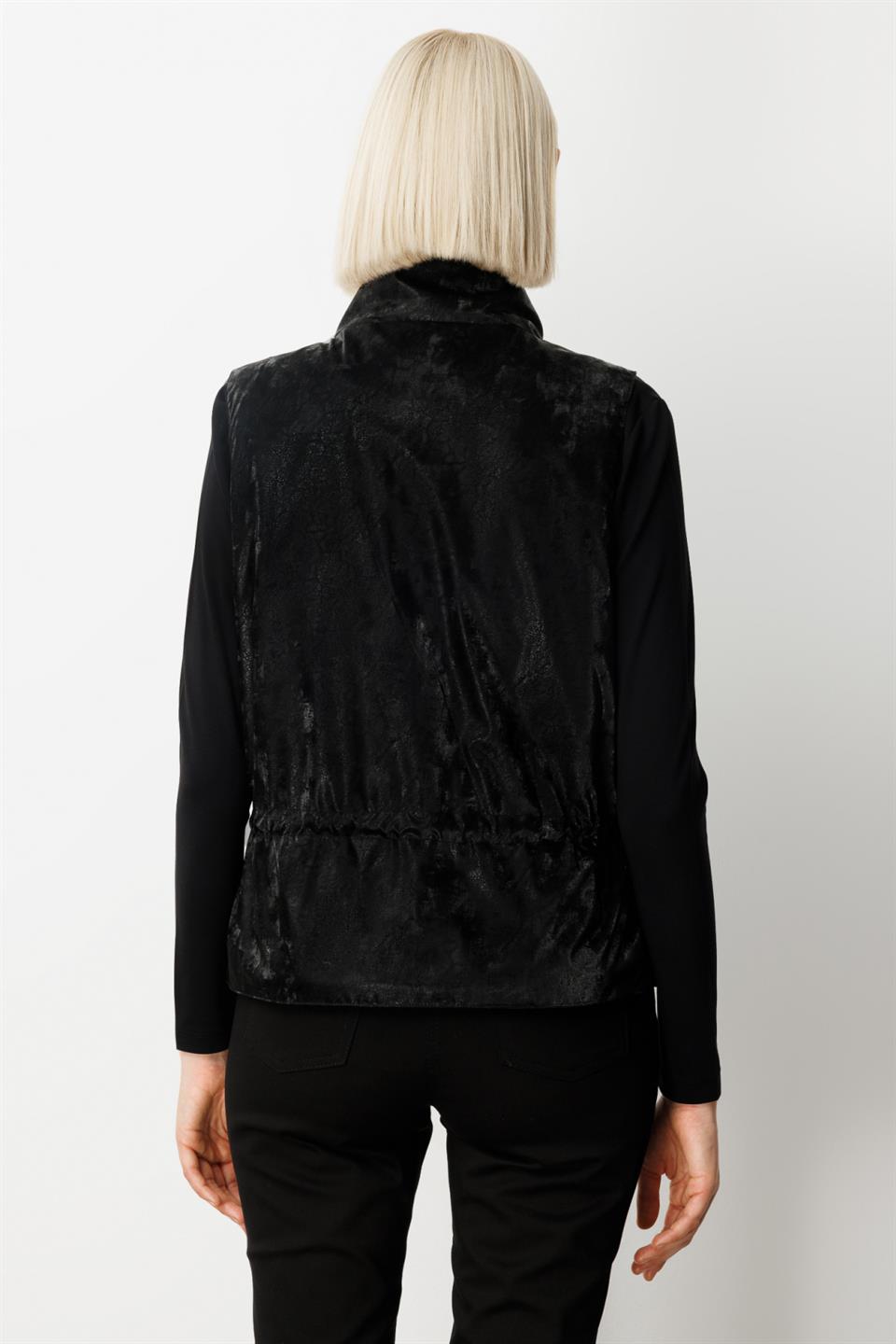 Dik Yaka Cepli Yelek SİYAH