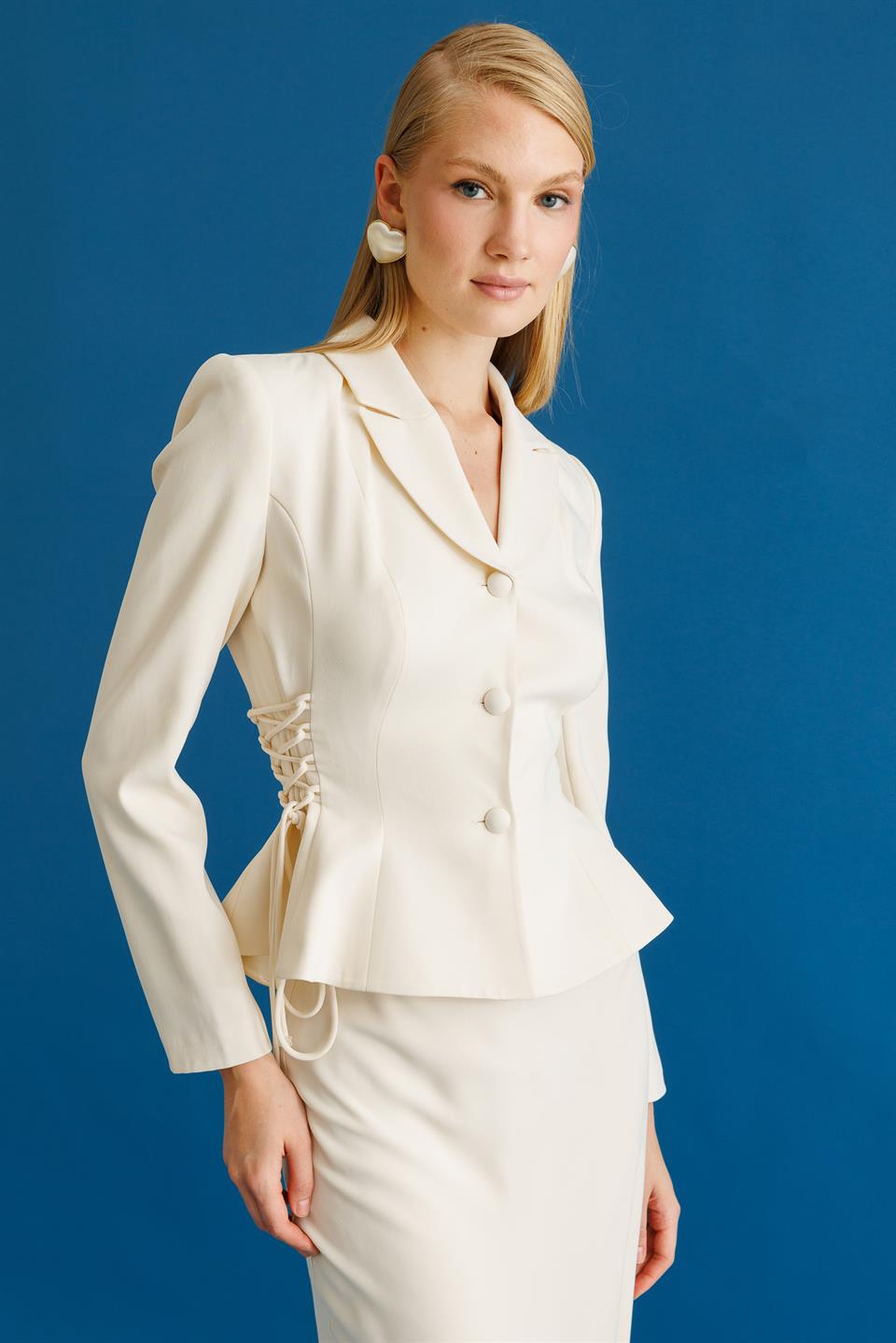 Etek Ceket 2li takım EKRU