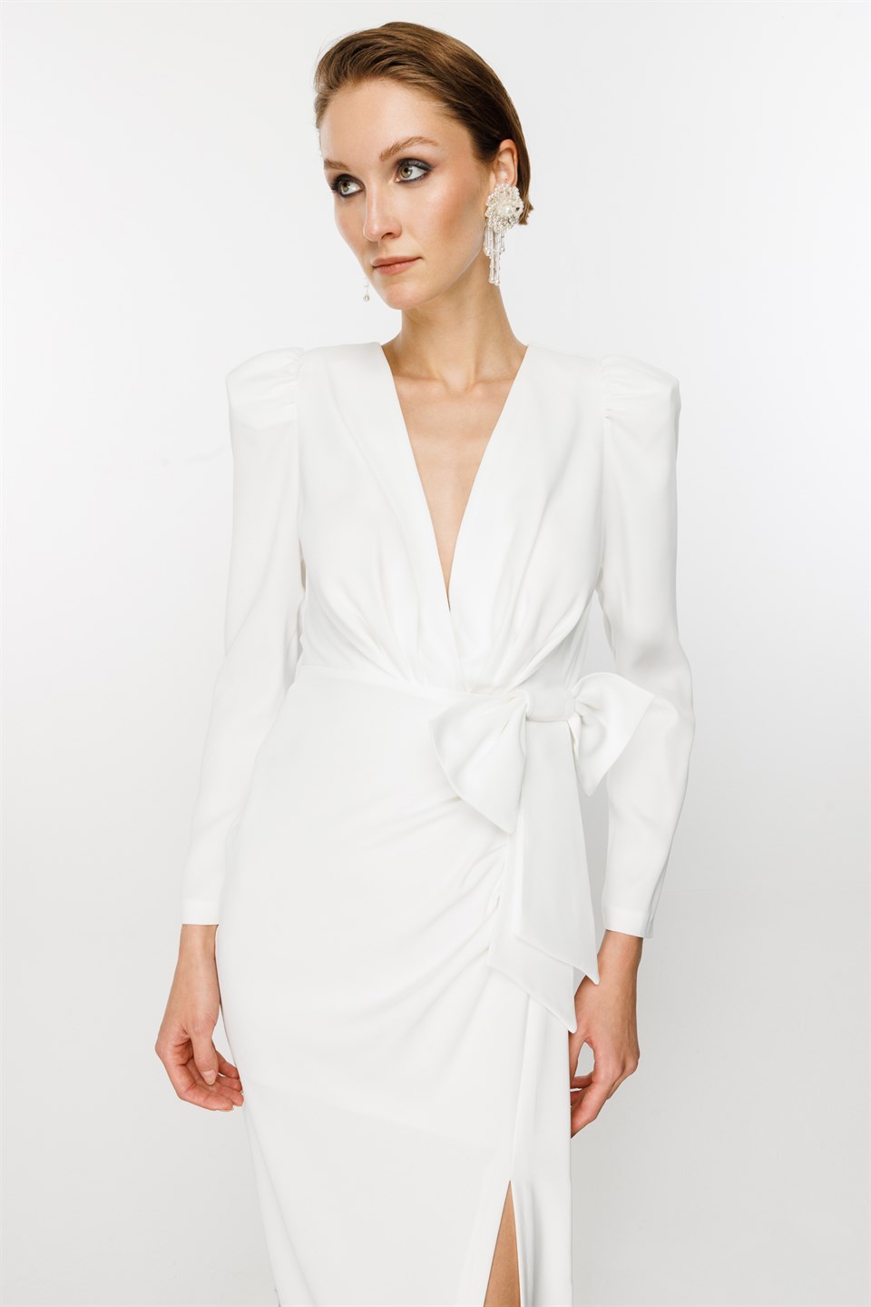 Fiyonklu Elbise BEYAZ