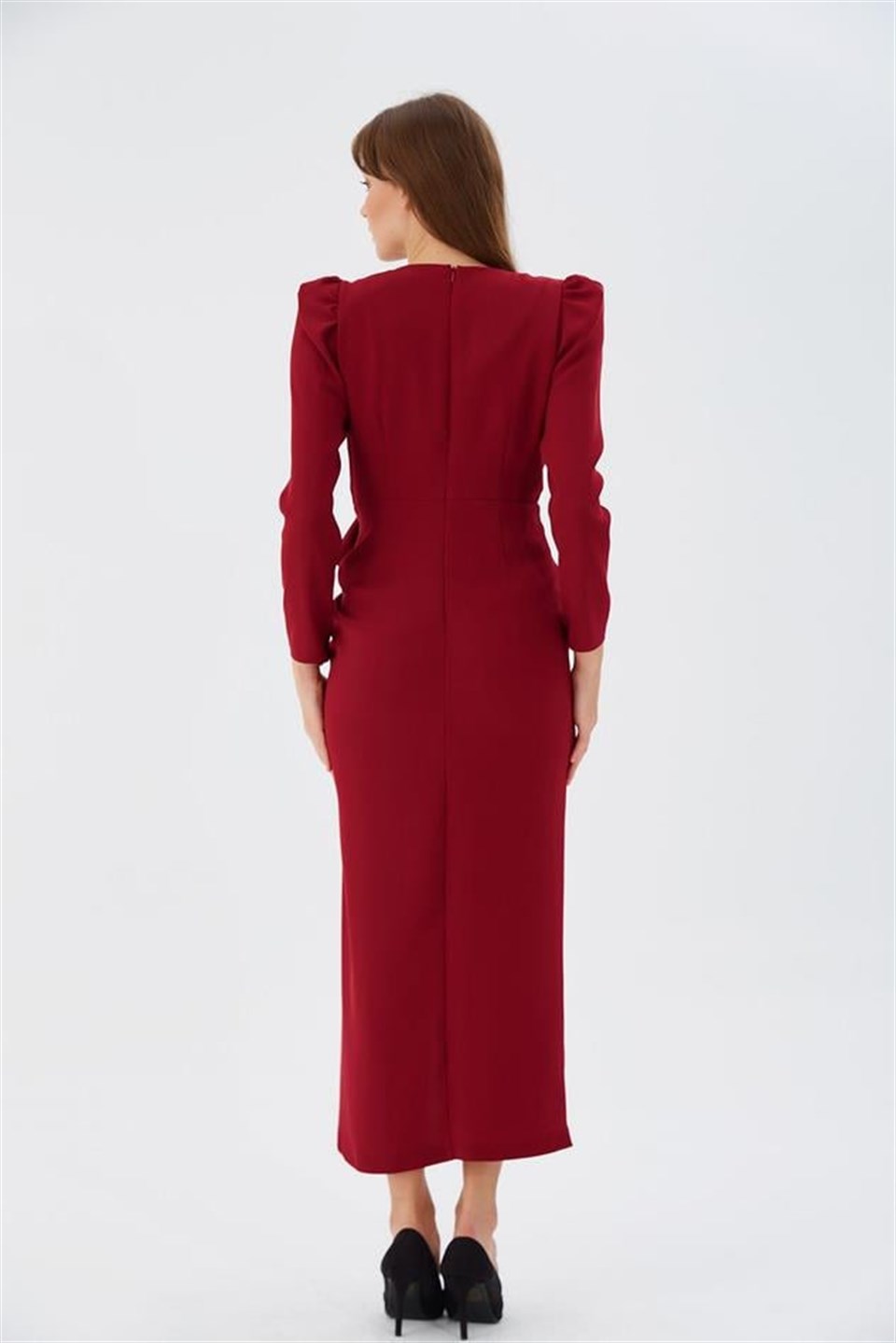 Fiyonklu Elbise KIRMIZI