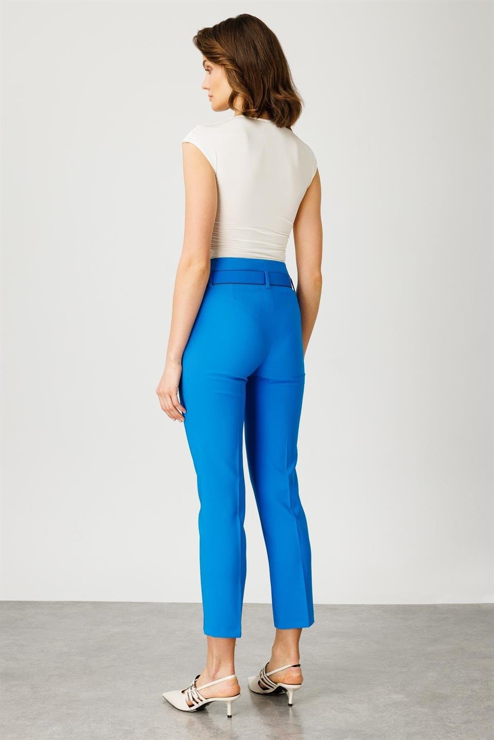 Fleto Cepli Kemerli Takım Pantolon MAVİ