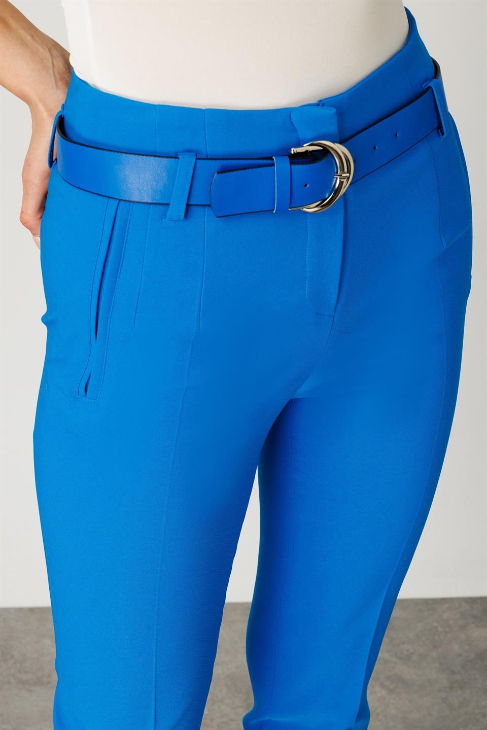 Fleto Cepli Kemerli Takım Pantolon MAVİ