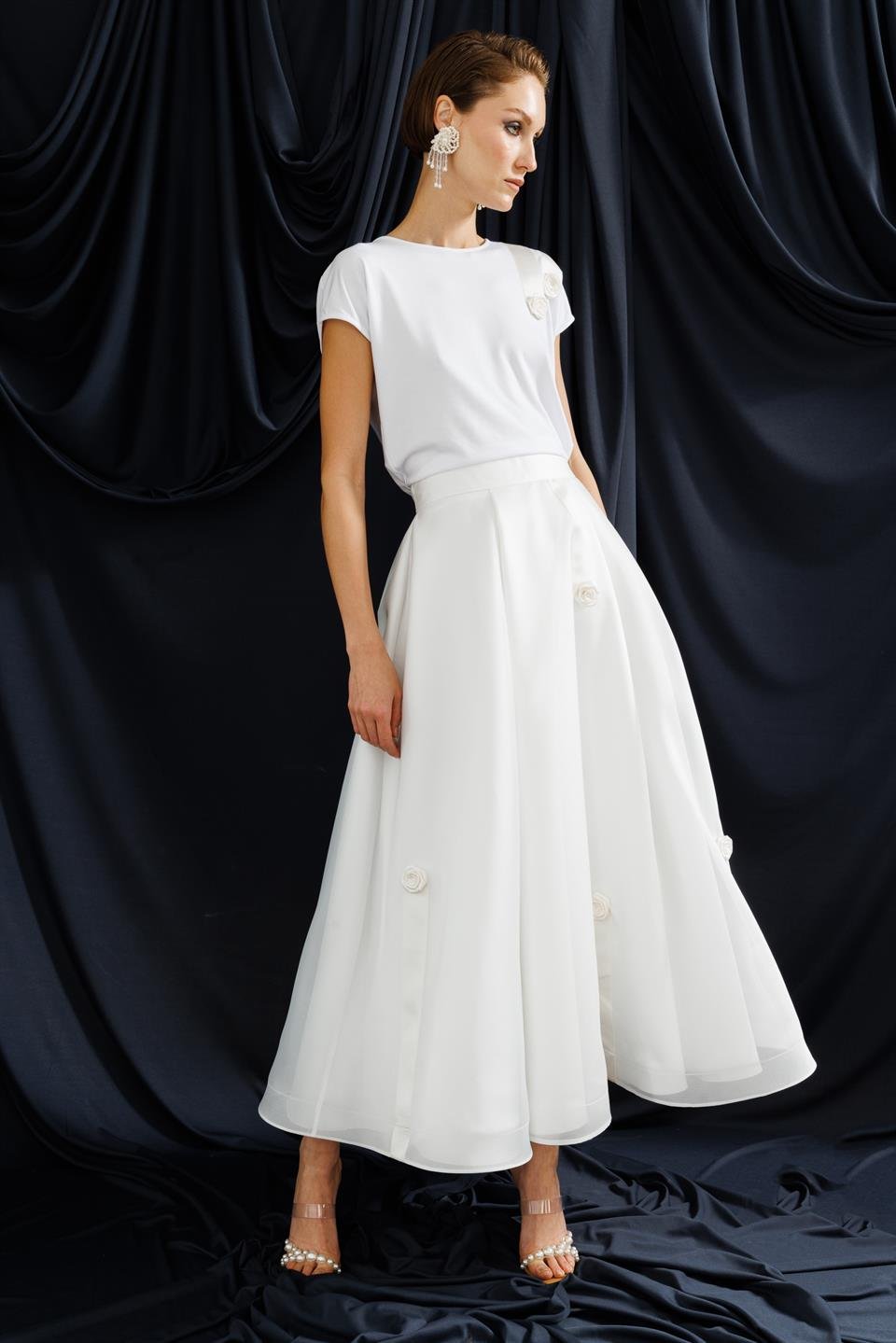 Grogen Floral Skirt WHITE