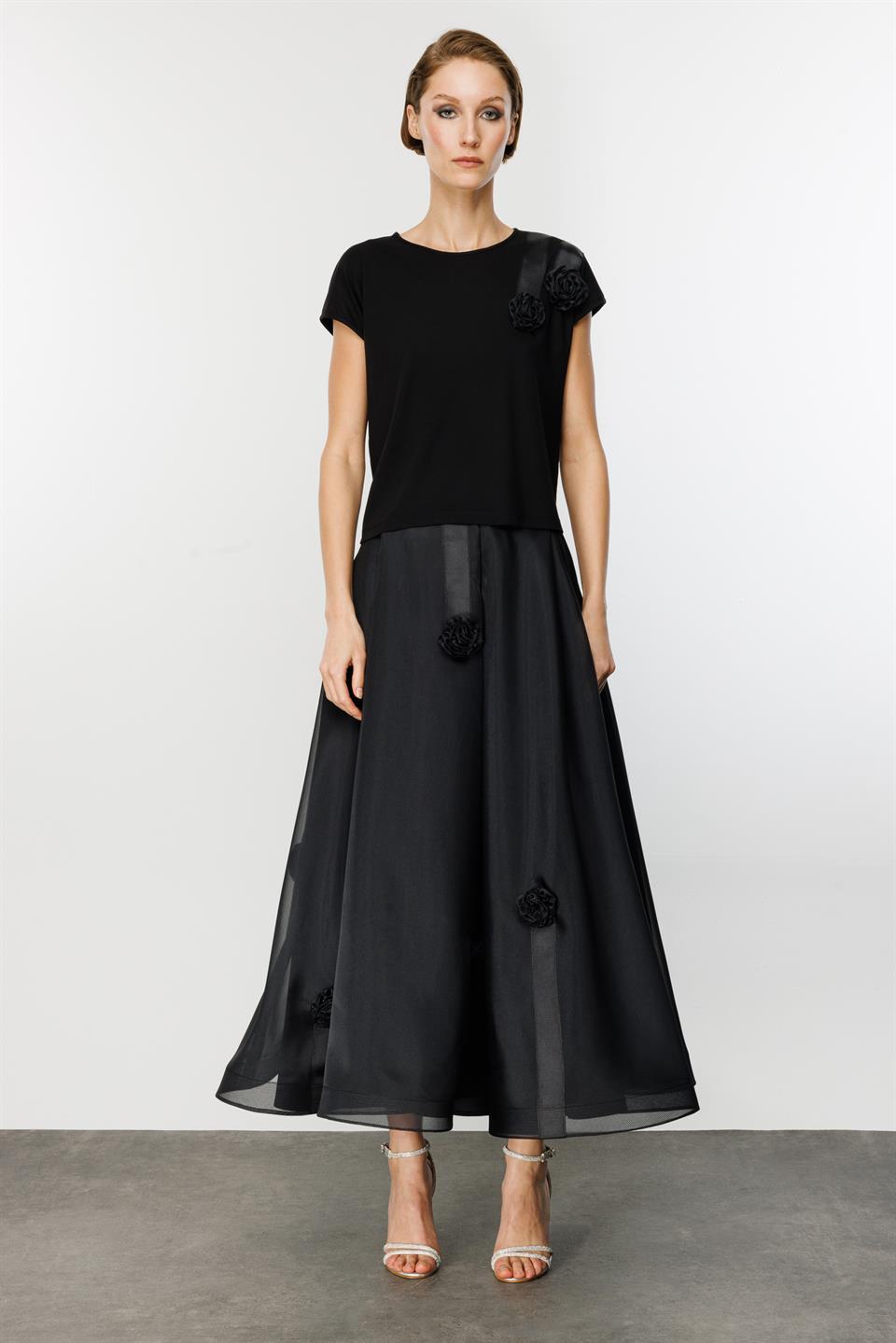 Grogen Floral Skirt BLACK