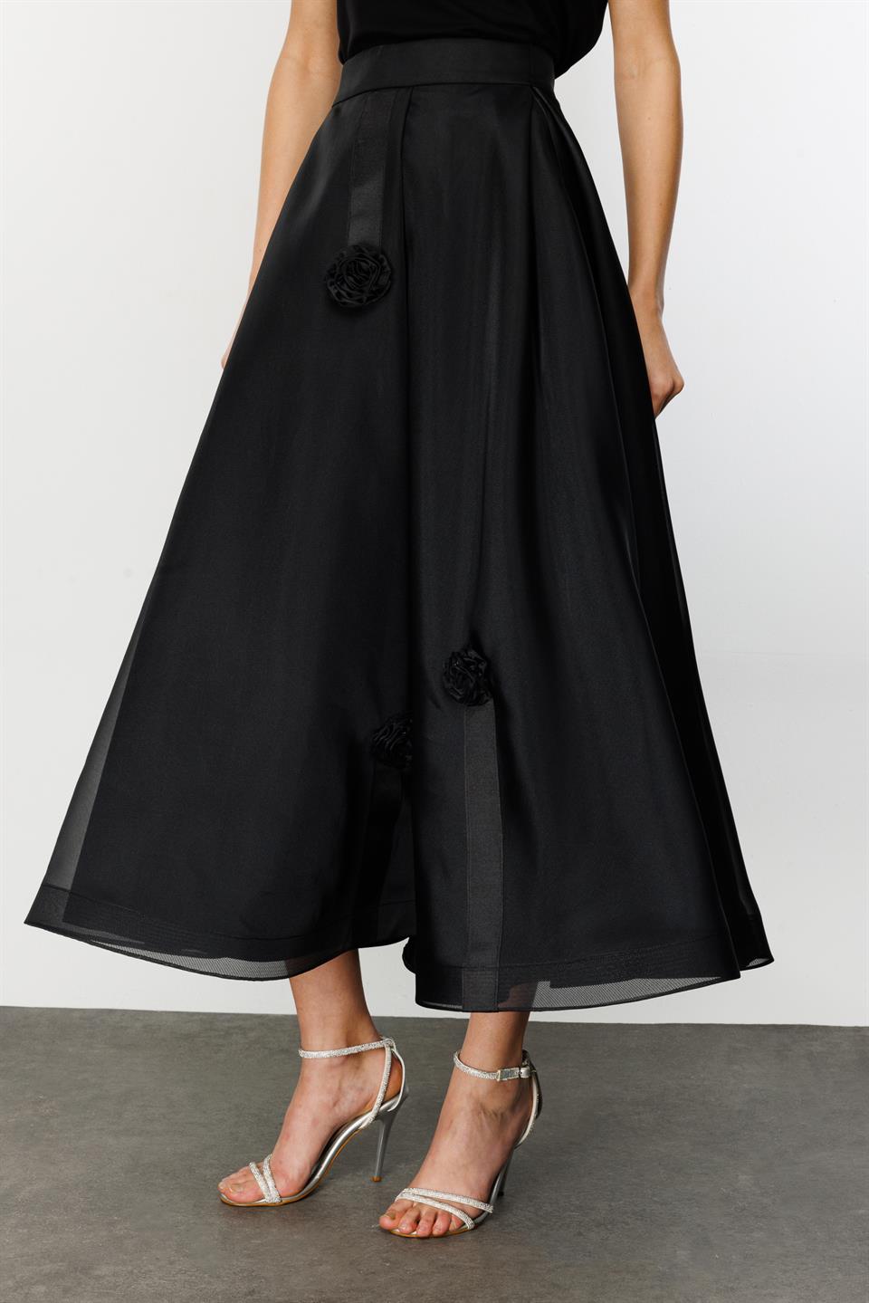 Grogen Floral Skirt BLACK