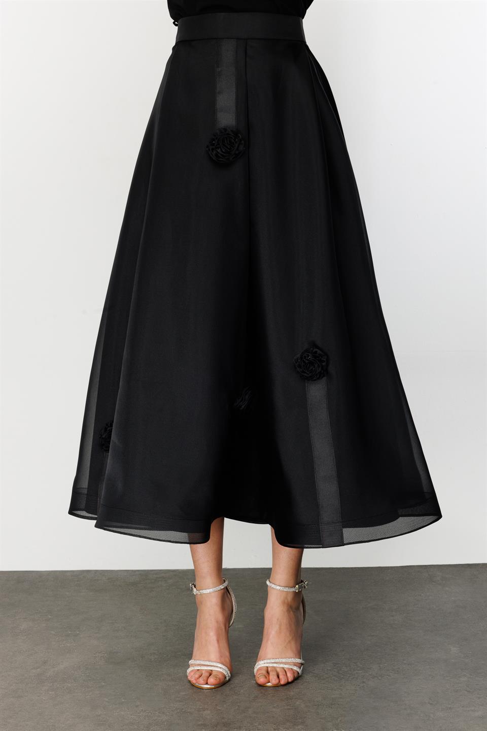 Grogen Floral Skirt BLACK