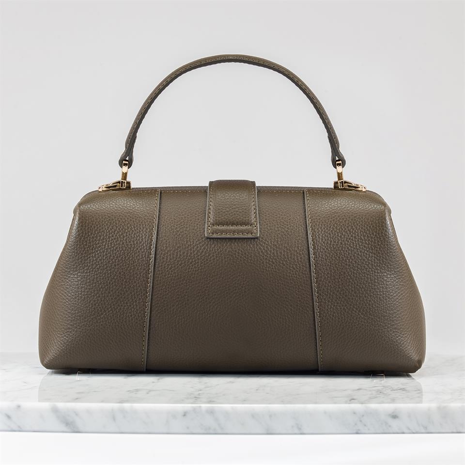 Khaki Genuine Leather Womens Bag