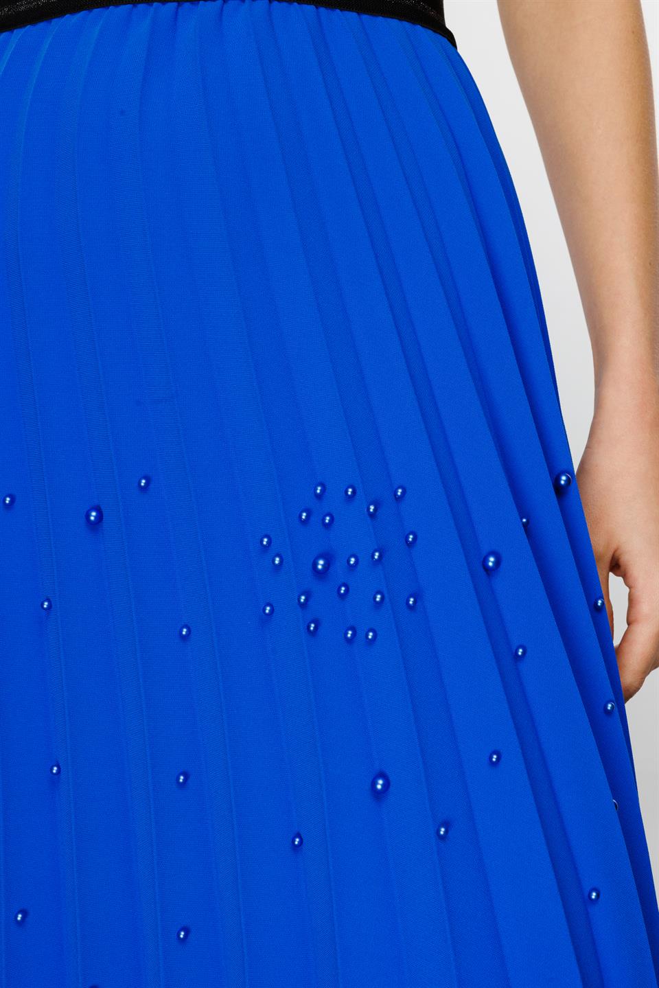 İncili Krep Soley Etek SAKS-SAKS