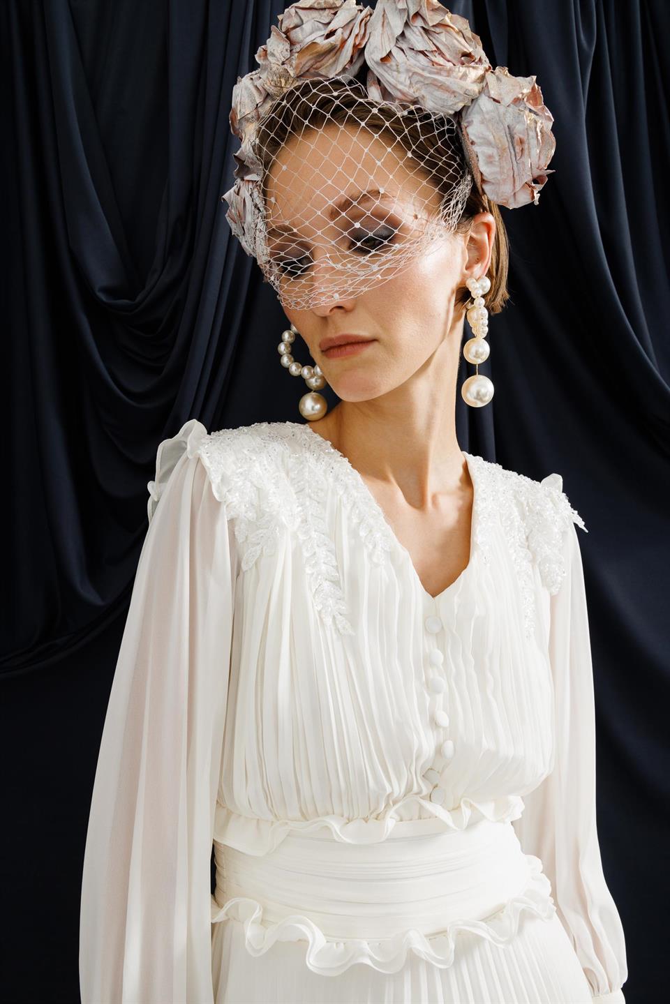 İşleme Detay Elbise EKRU