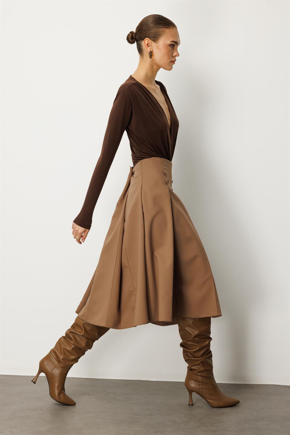 İşlemeli Ceket VİZON