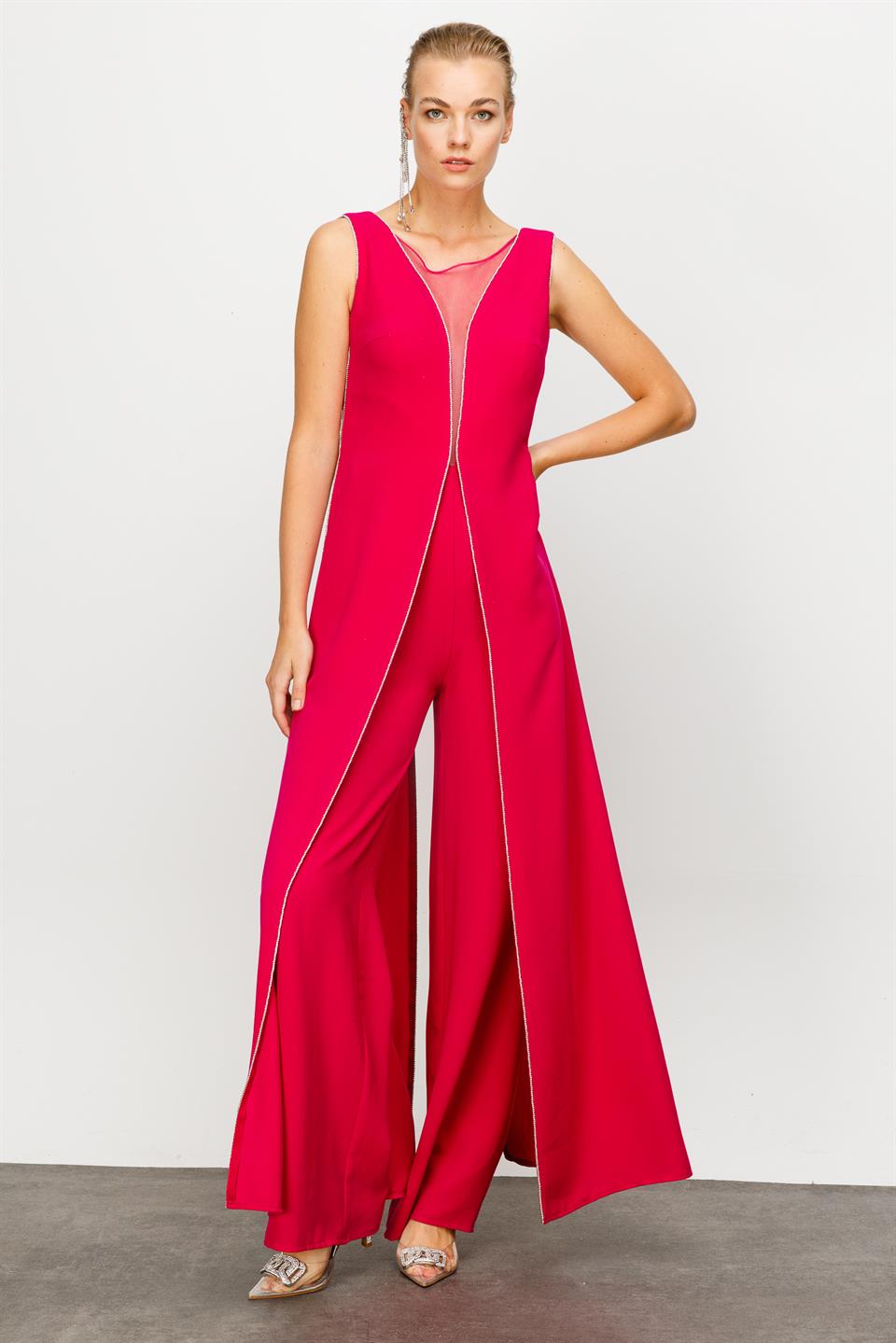 Embroidered Jumpsuit Fuchsia