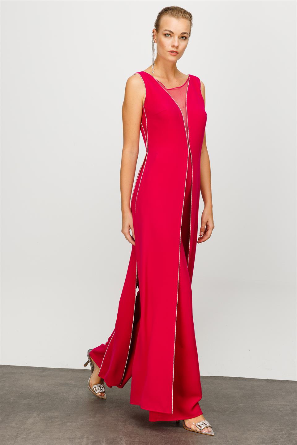 Embroidered Jumpsuit Fuchsia