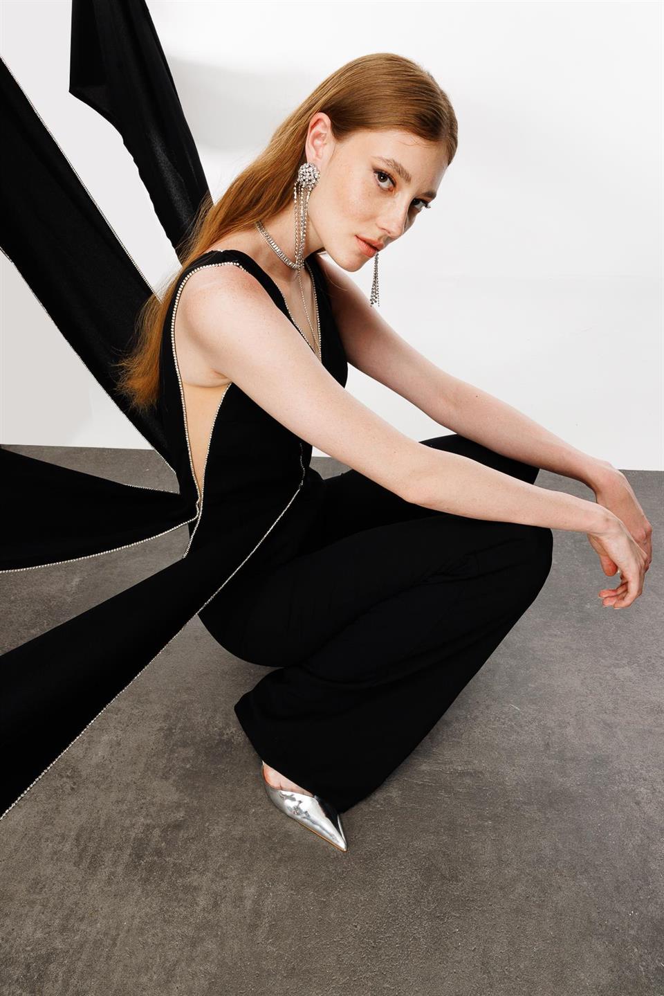 Embroidered Jumpsuit BLACK