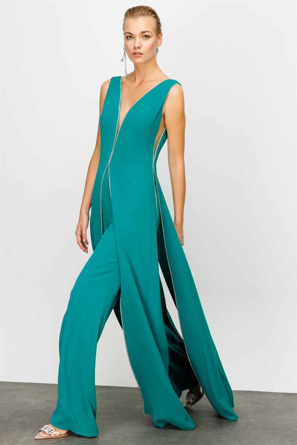 Embroidered Jumpsuit EMERALD