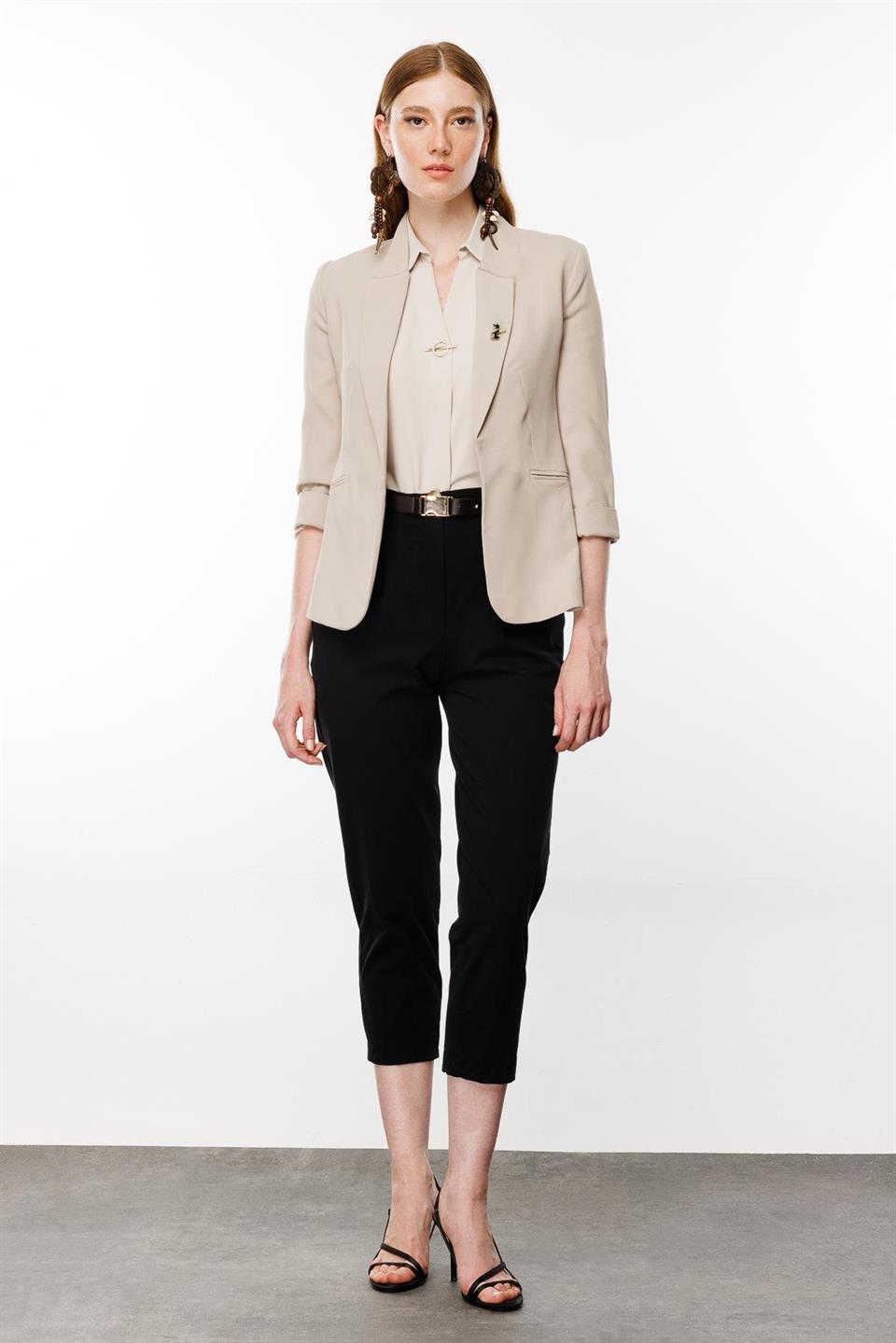 Kedi Aksesuarlı Ceket EKRU