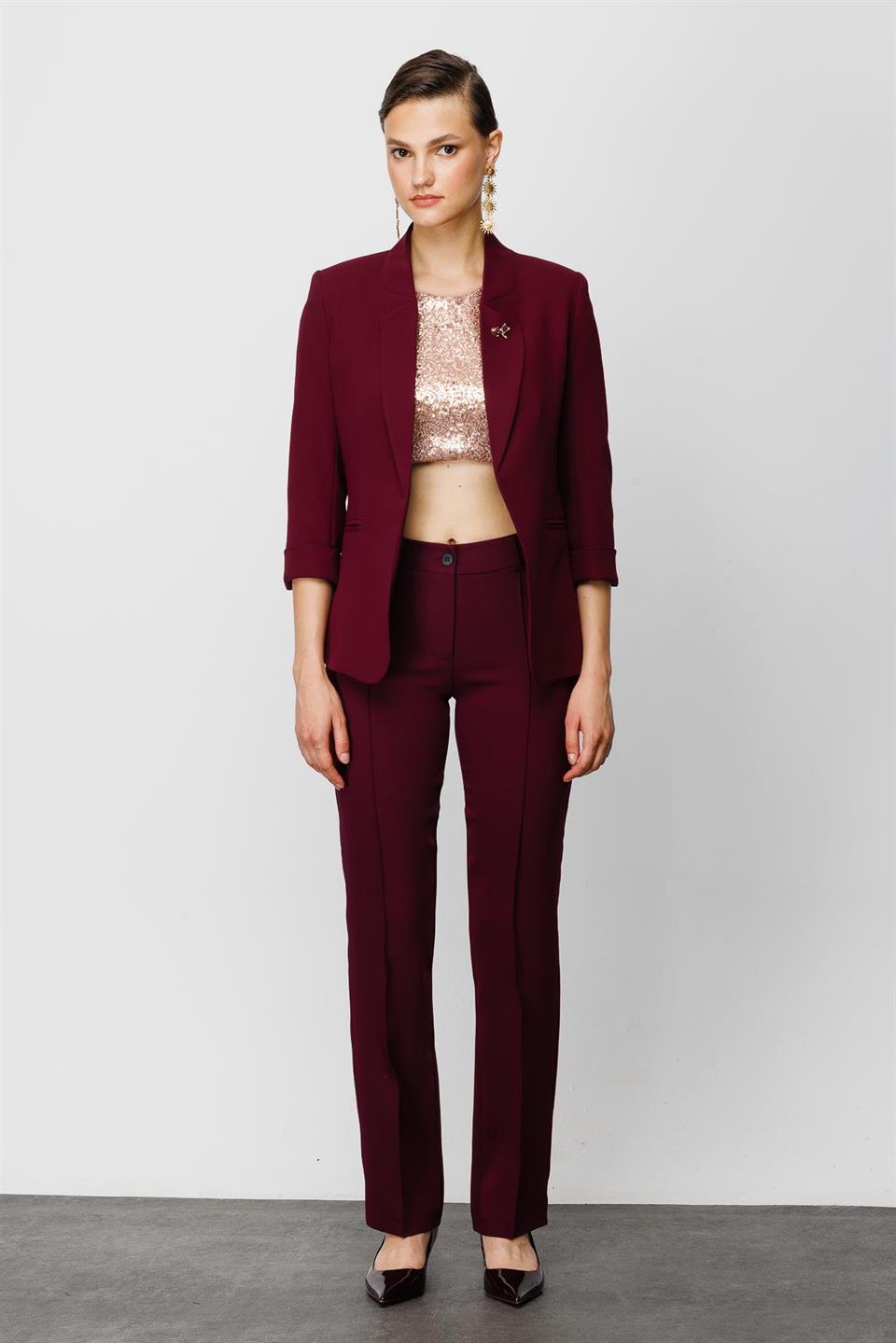 Kedi Aksesuarlı Ceket MÜRDÜM