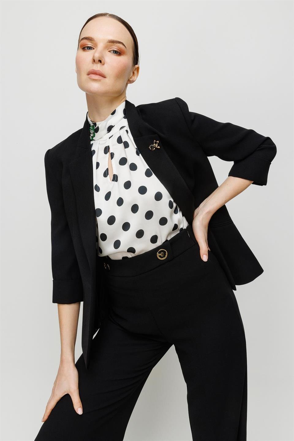 Kedi Aksesuarlı Ceket SİYAH