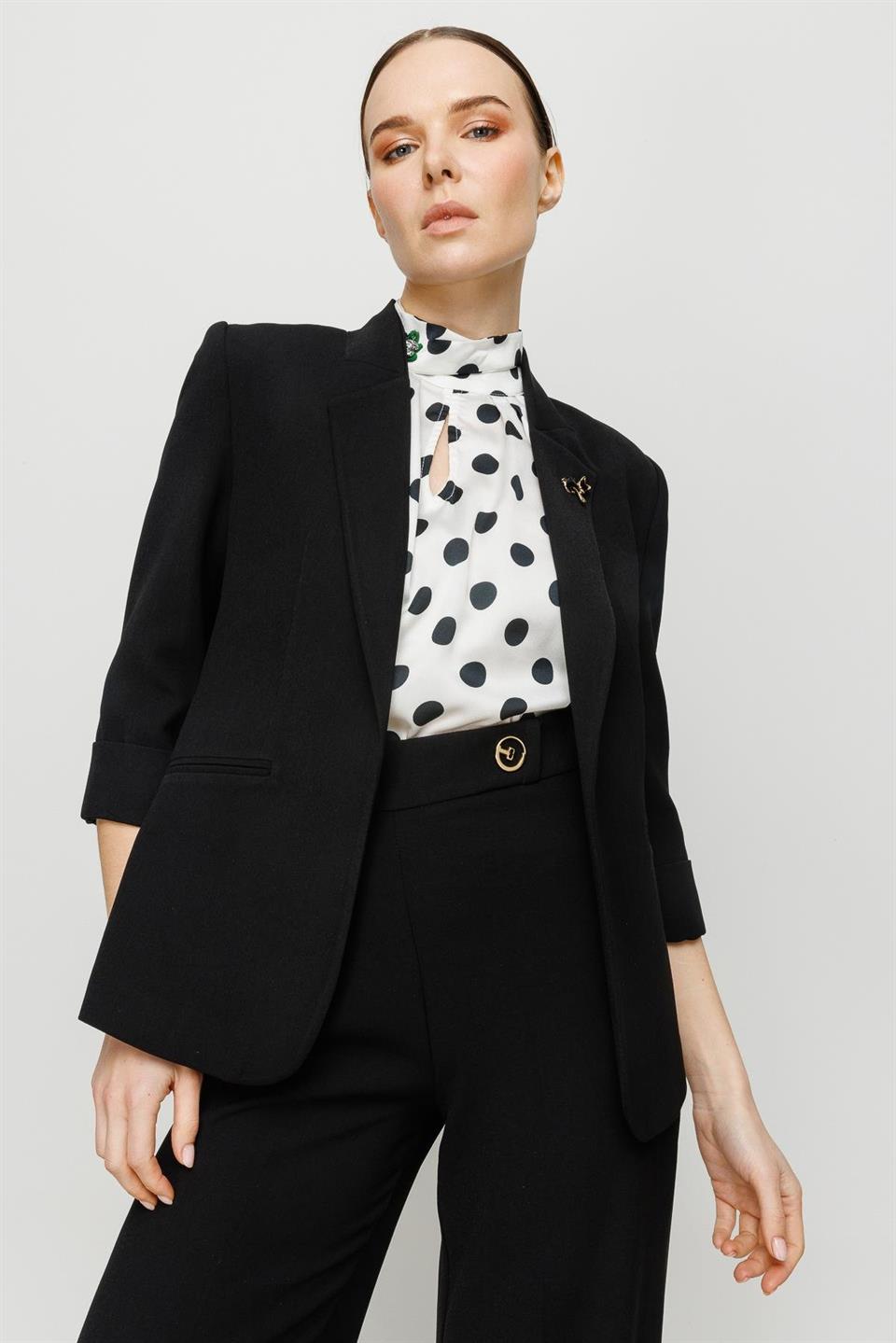 Kedi Aksesuarlı Ceket SİYAH