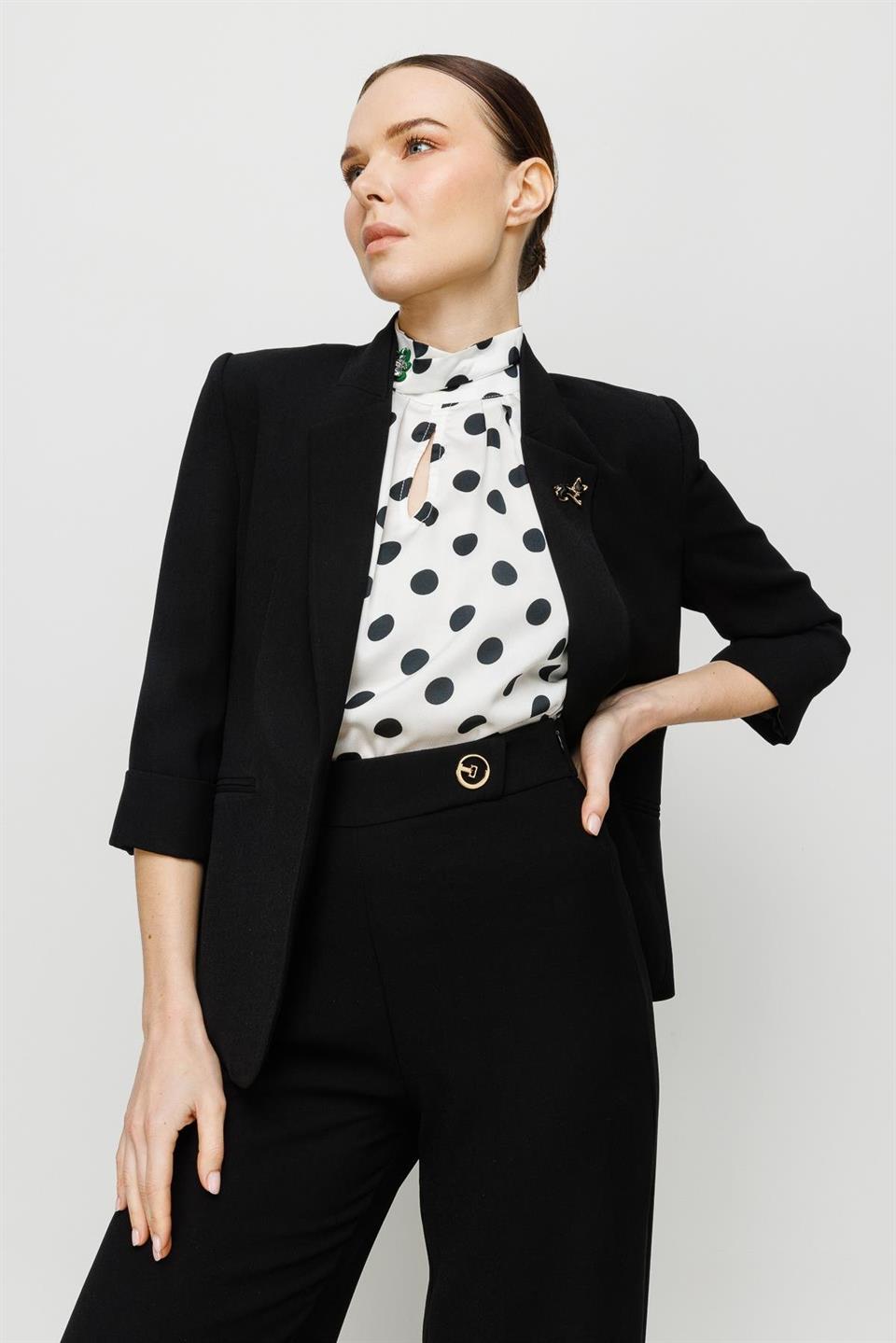 Kedi Aksesuarlı Ceket SİYAH