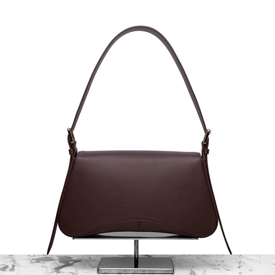 Butterfly Flower Brown Genuine Leather Womens Bag